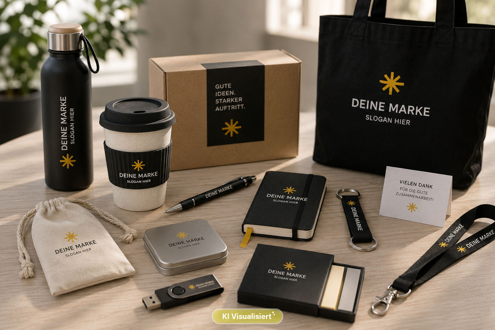 Werbeartikel und Giveaways Behrwerbung KI Werbeartikel und Giveaways - KI Visualisiert